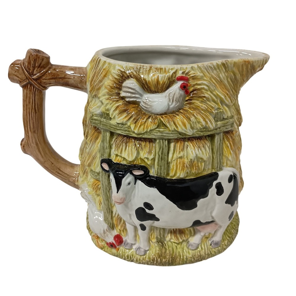 Vintage Fitz And Floyd 3D Farm Animal Pitcher Creamer Farmhouse Country
